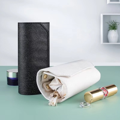 PU Ring Kolczyk Travel Jewelry Organizer Zwijany organizer na naszyjnik dla kobiet